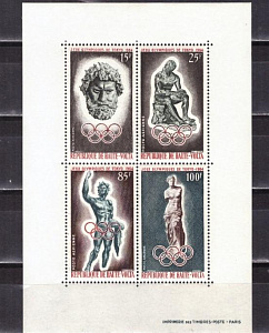 Верхняя Вольта,1964, Летняя Олимпиада Токио, Античные скульптуры, блок